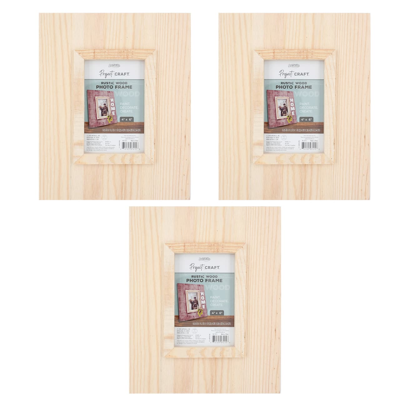 ArtSkills® Rustic Wood 4" x 6" Picture Frame Set